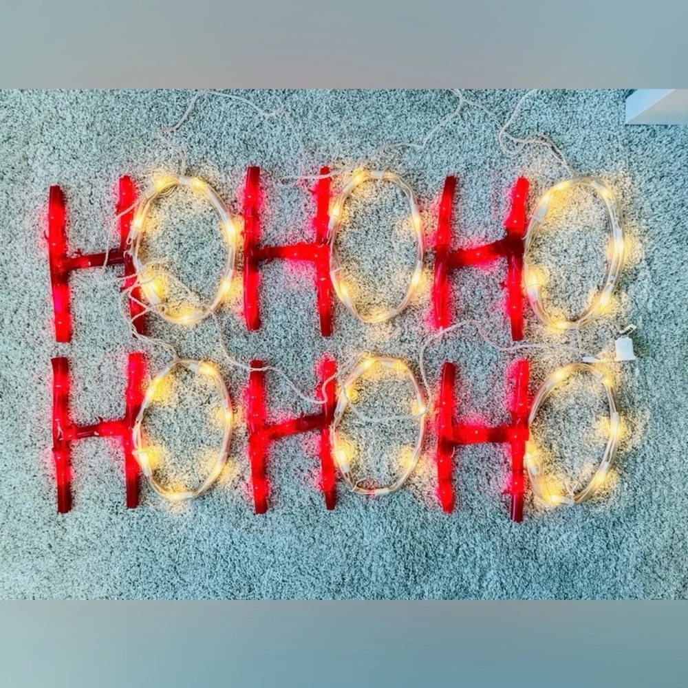 Mr. Christmas HO HO HO Light Up Holiday Lights Sculpture Vintage String of 6